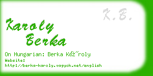 karoly berka business card